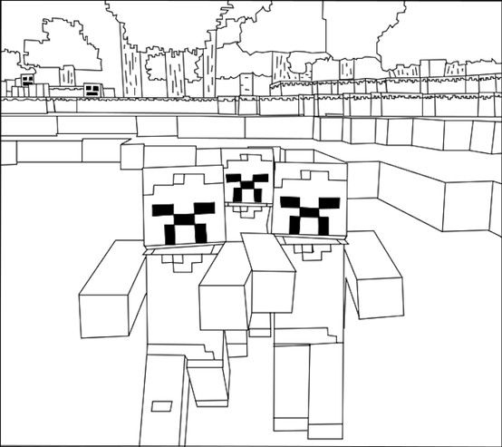 minecraft coloring pages zombie