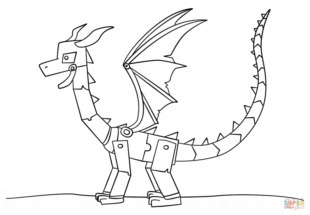 minecraft dragon coloring pages