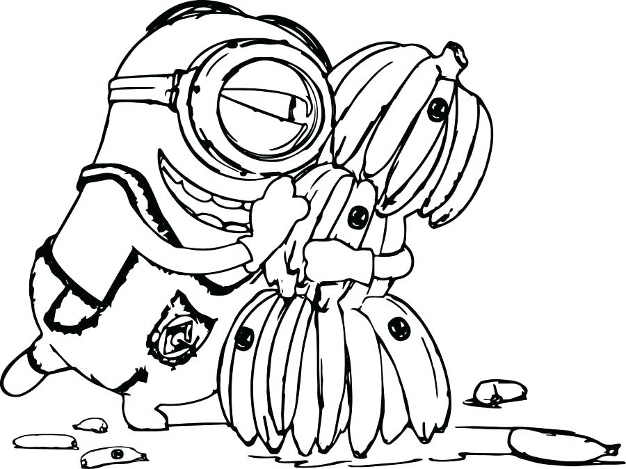 minion banana coloring pages