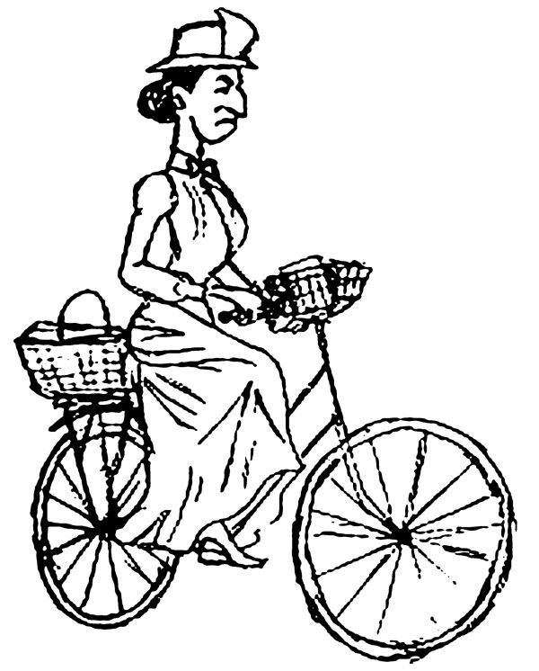 miss gulch on bicycle wizard of oz coloring page