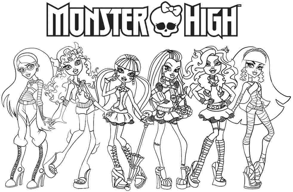 monster high coloring pages all characters