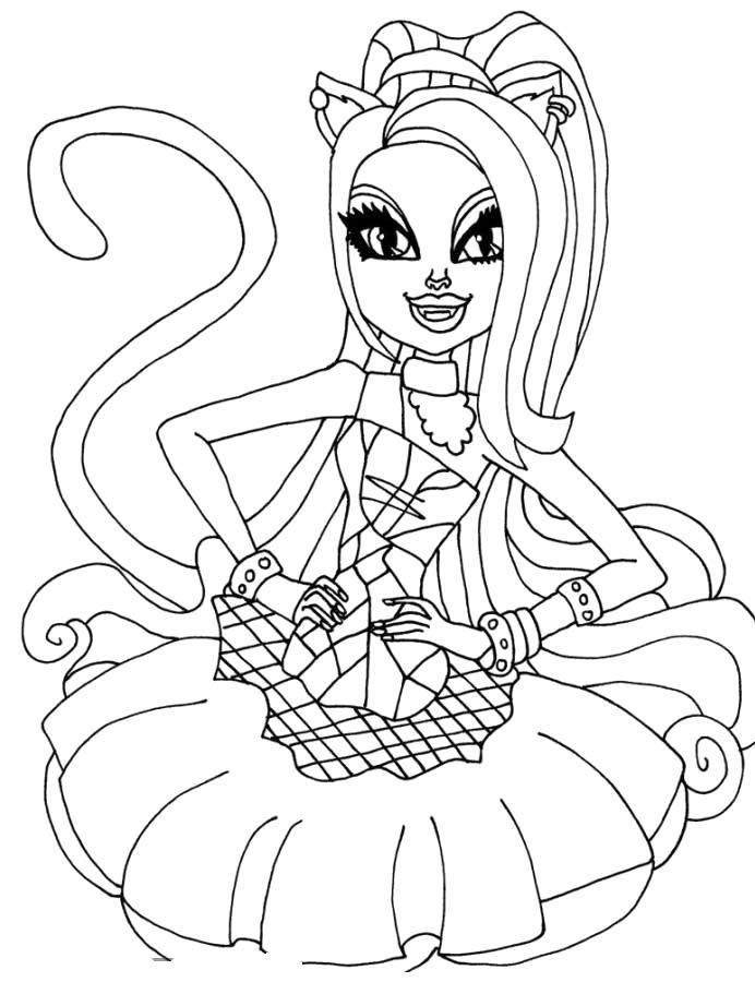 monster high coloring pages catty noir 1
