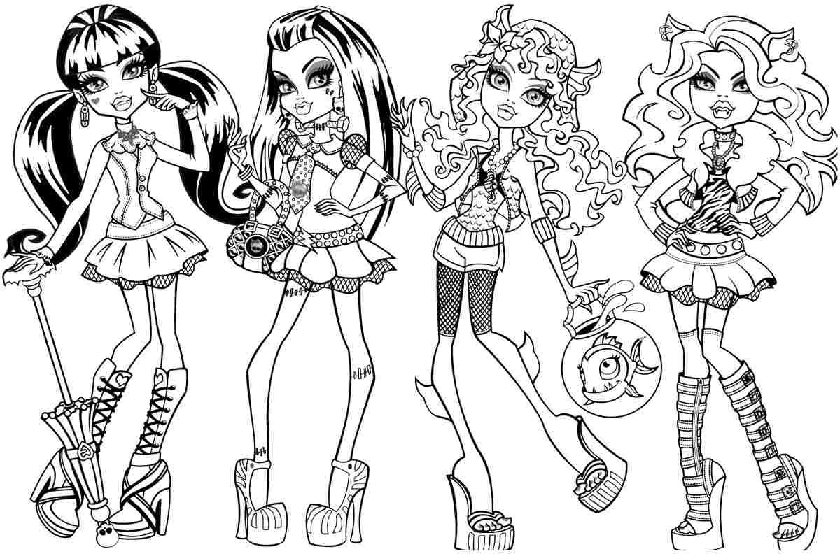 monster high coloring pages printable free