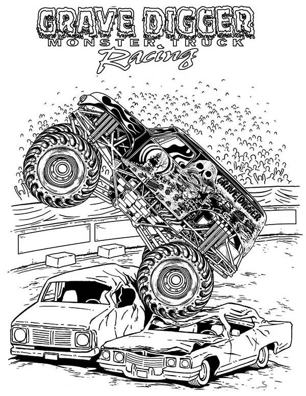 monster truck coloring pages grave digger