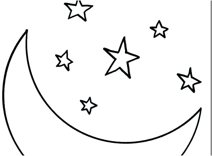 moon and star coloring pages