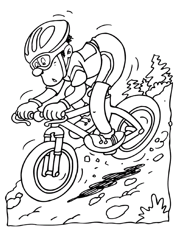 mountain biking coloring pages for kids