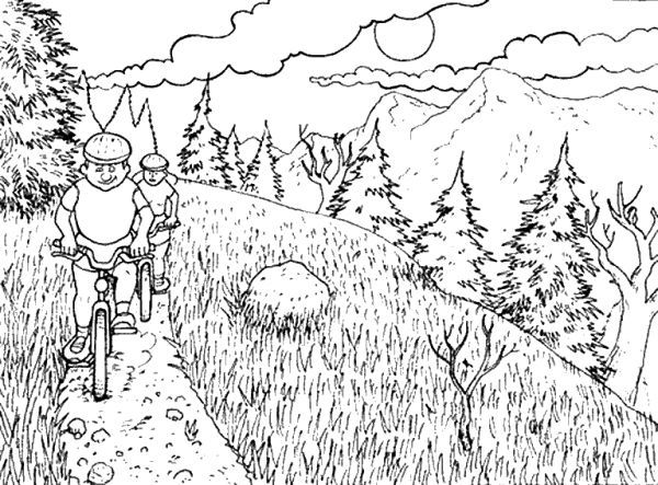 mountain biking coloring pages to print