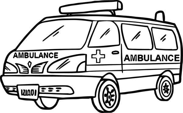 moveable hospital ambulance coloring book