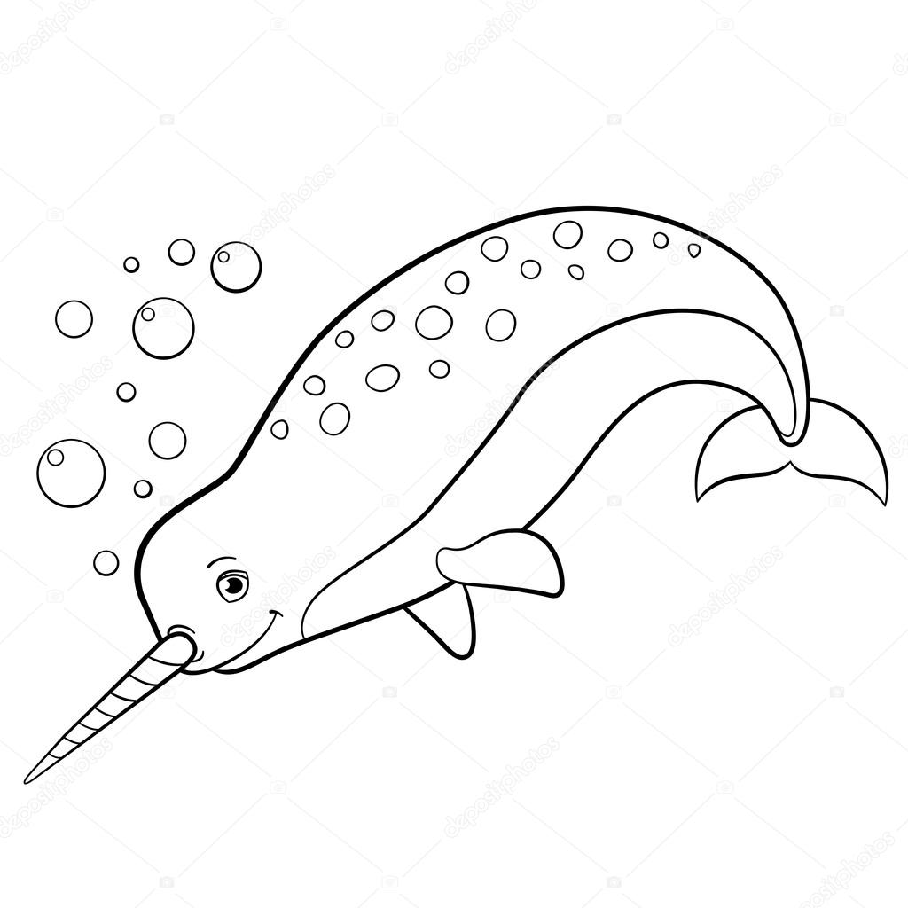 baby narwhal coloring pages