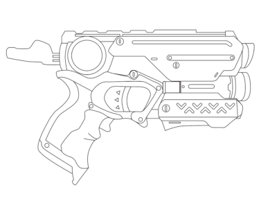 nerf gun coloring pages side view