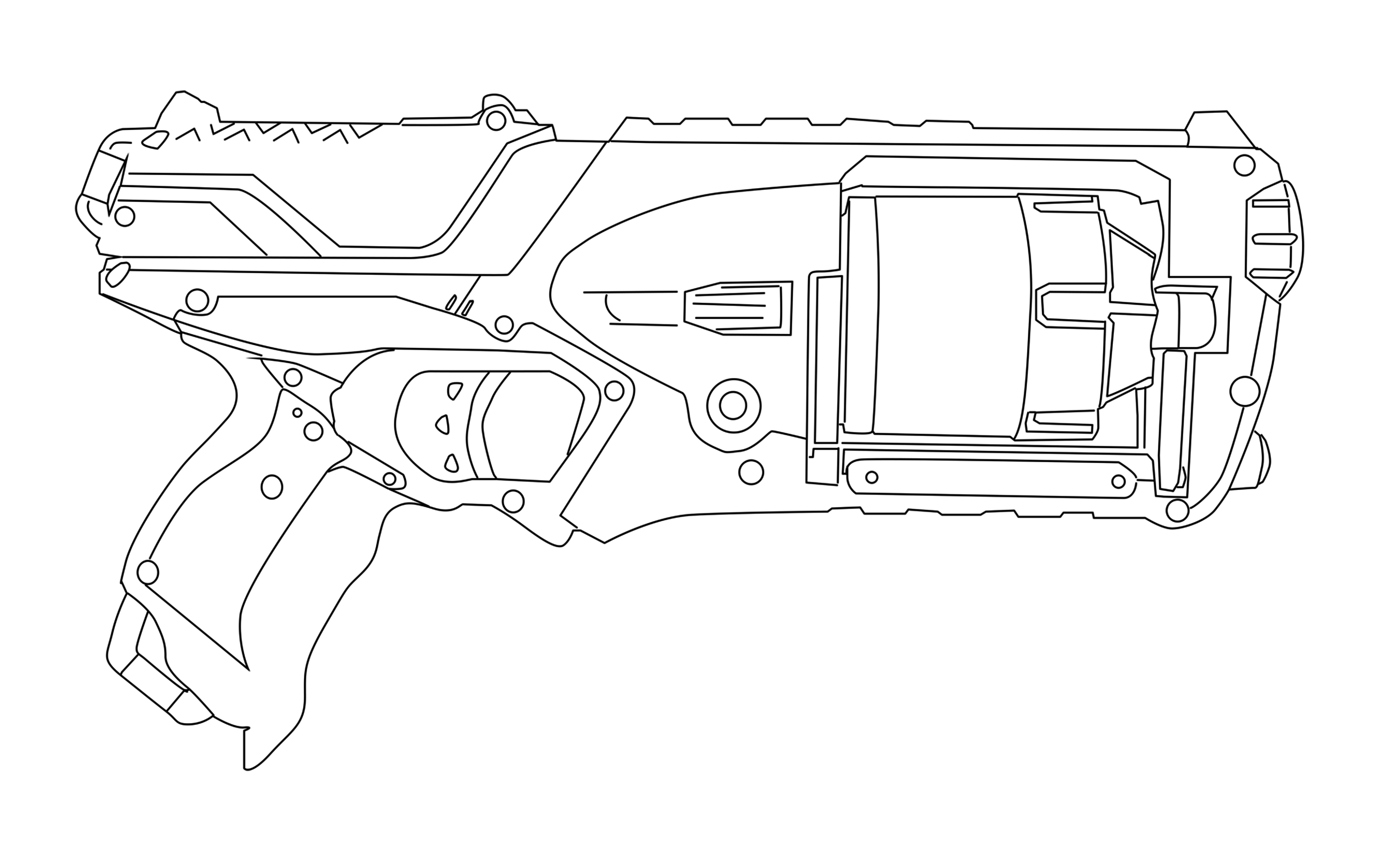 nerf gun eleite coloring pages