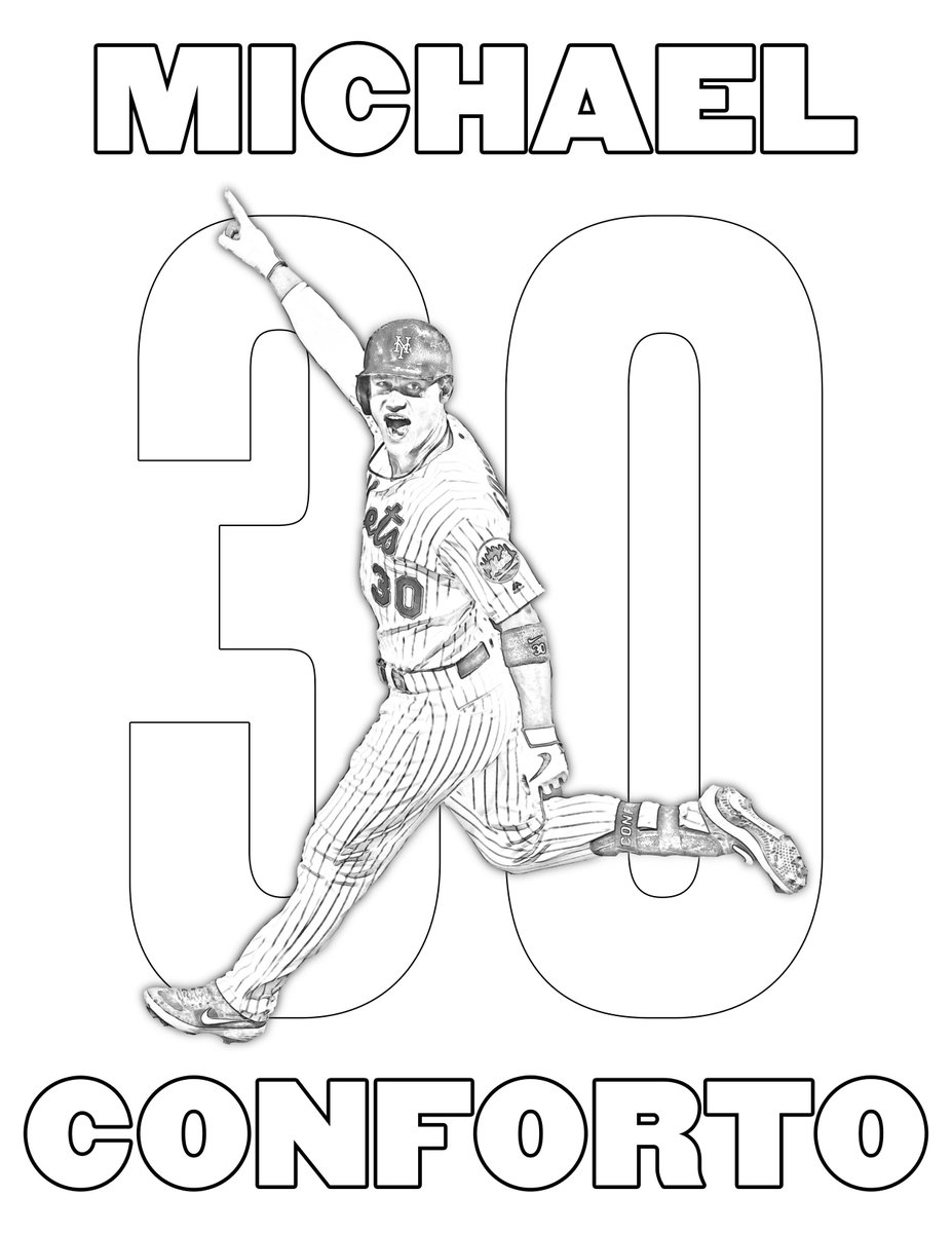 new york mets coloring pages player