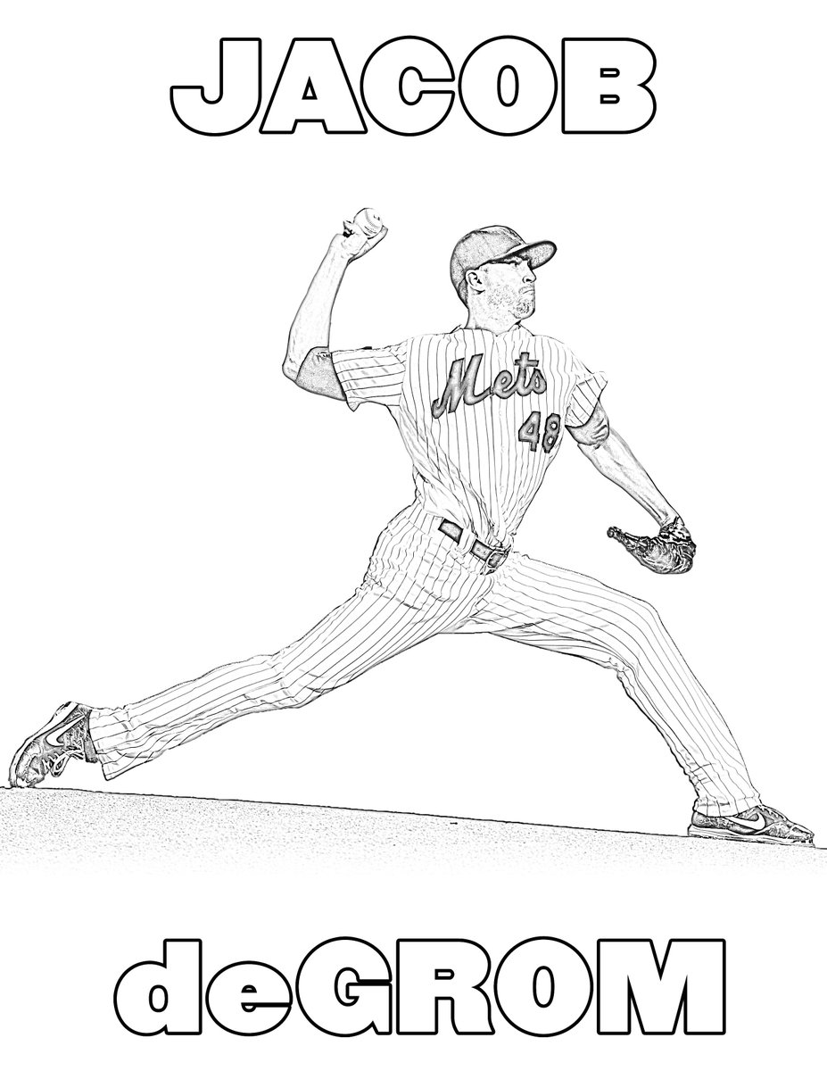 new york mets player coloring pages