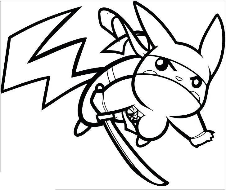 ninja pikachu coloring pages