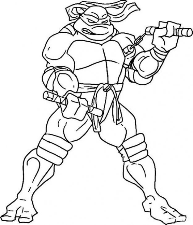 ninja turtles coloring pages michelangelo