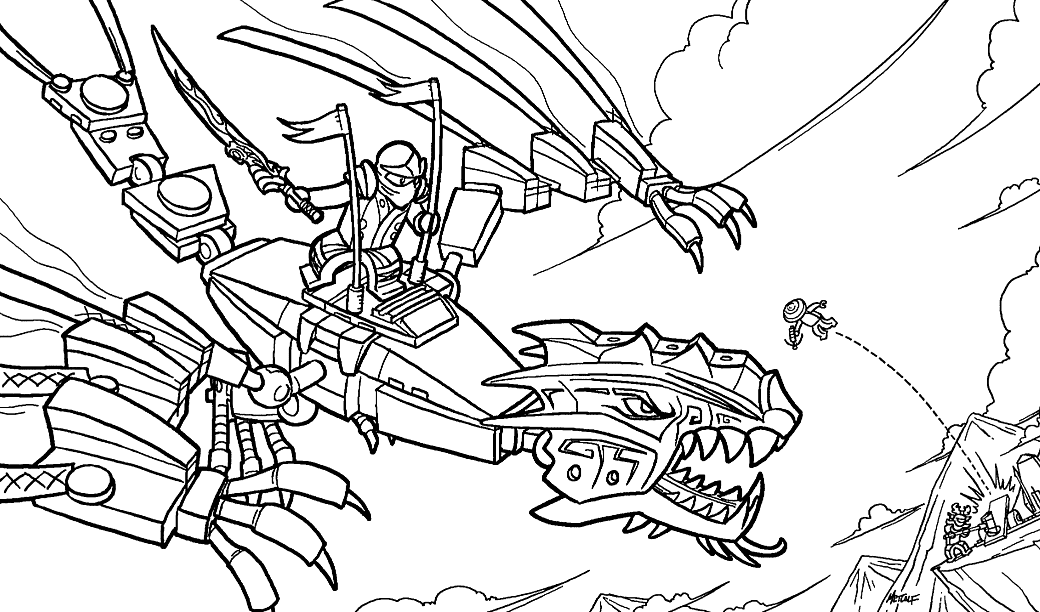 ninjago dragon coloring pages