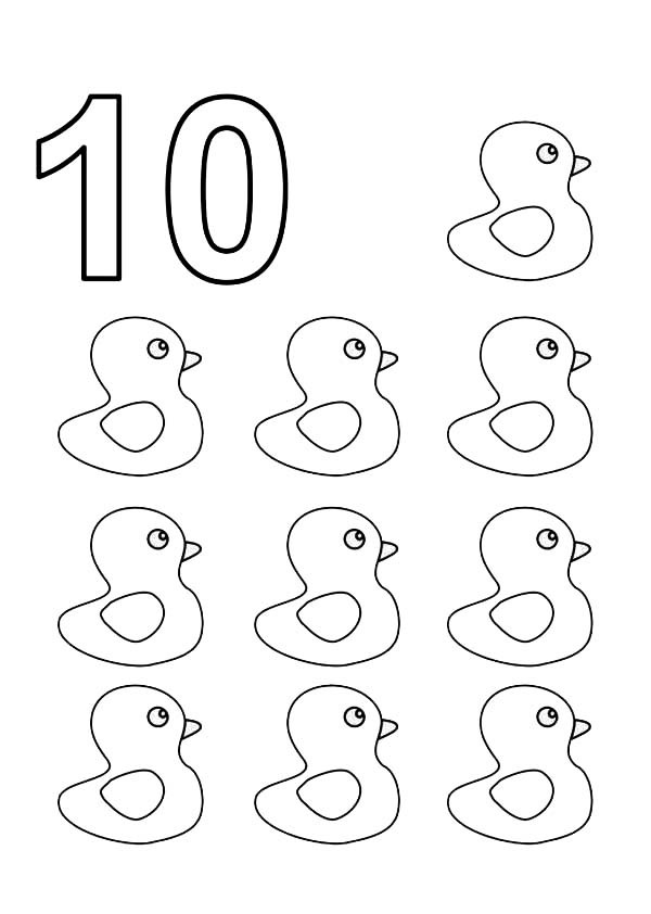 number 10 coloring pages