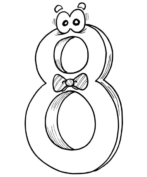 number 8 coloring pages for kids