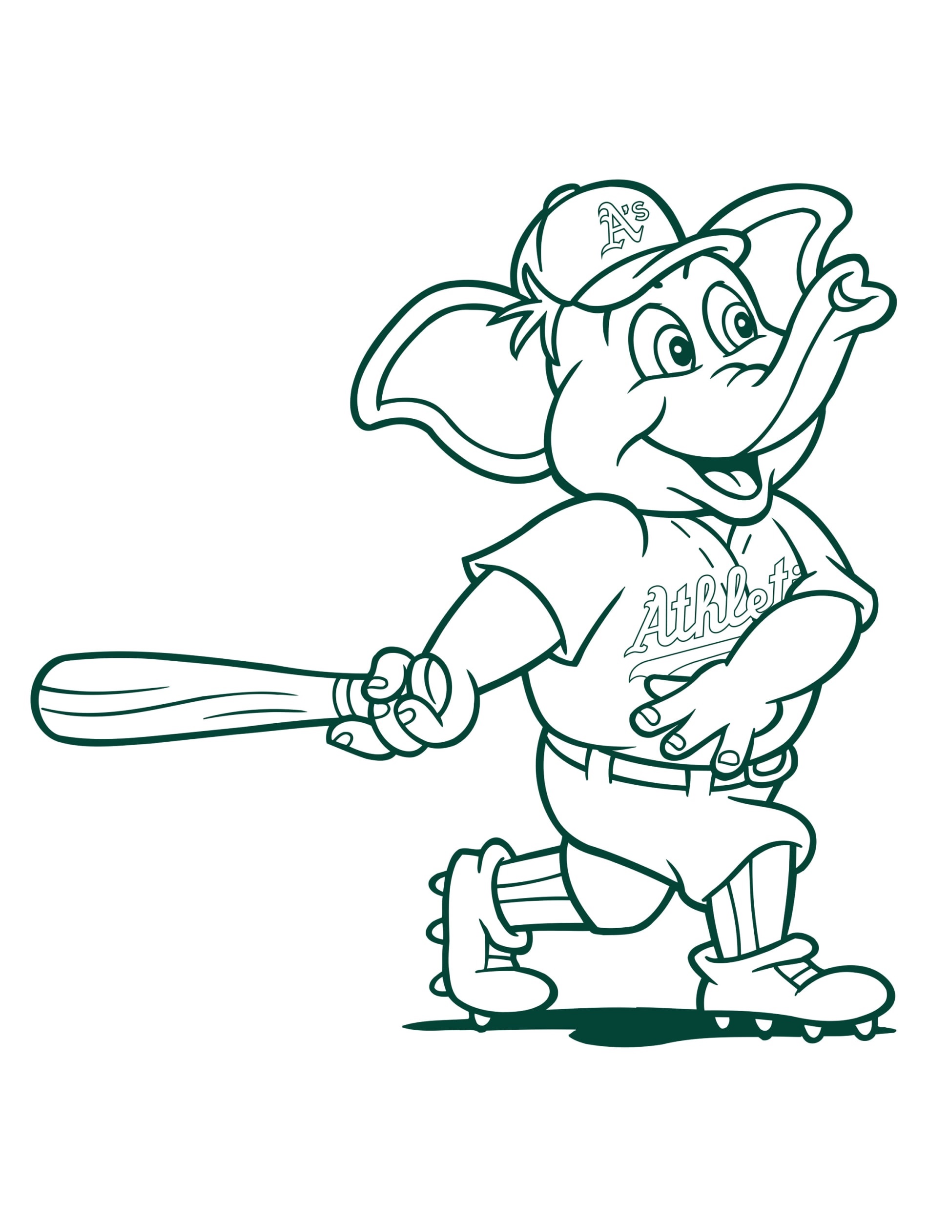 oakland athletics mascot coloring pages