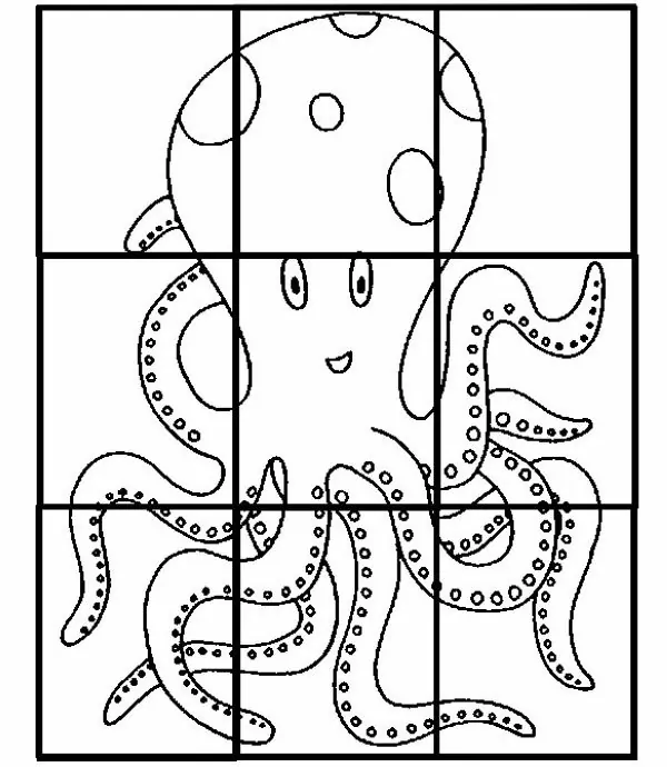 coloring page preschool worksheets summer puzzle octopus 1