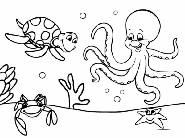cartoon octopus coloring pages