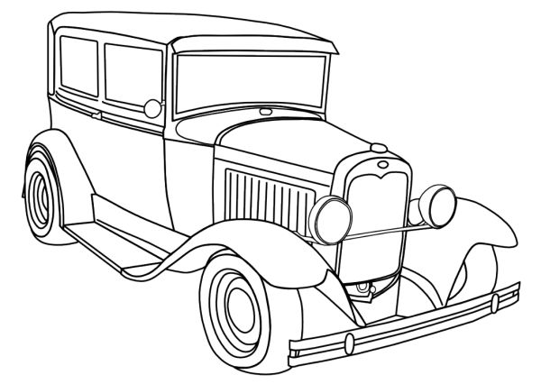 old antique car coloring pages