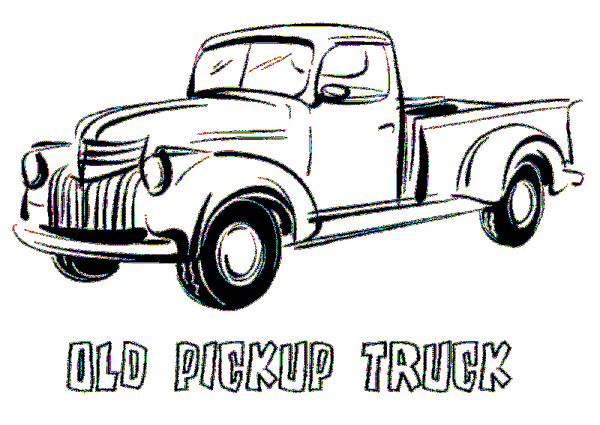 old pickup truck coloring sheet