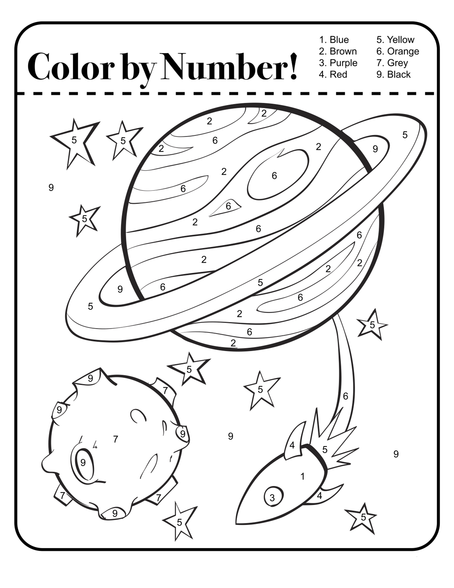 free outer space coloring pages