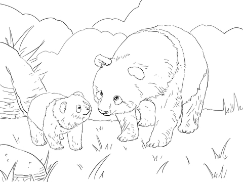 panda coloring book pages