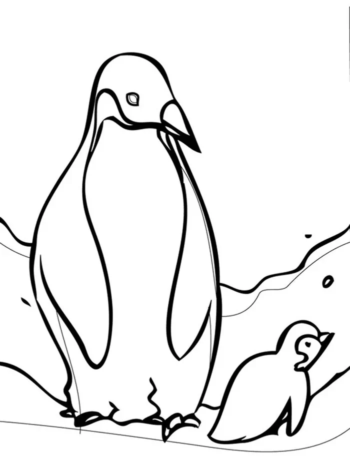 penguin family coloring pages