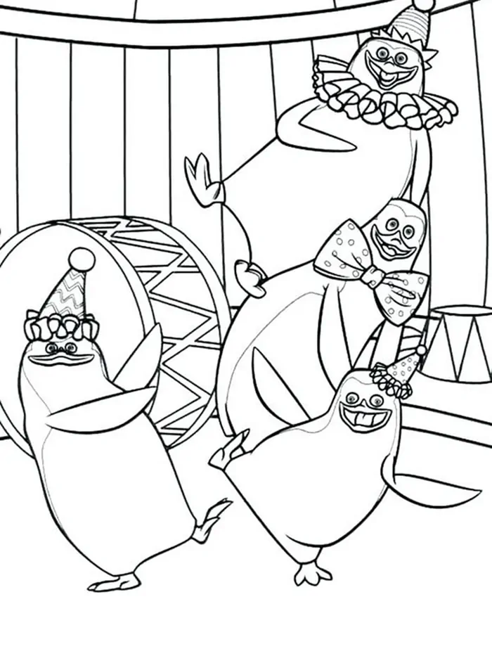 penguins of madagascar coloring pages