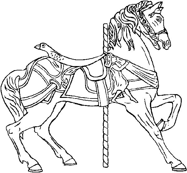 perfect merry go round horse coloring page