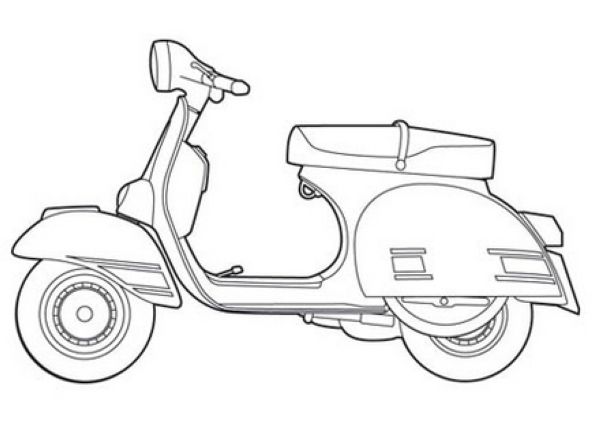 perfect vespa coloring sheet