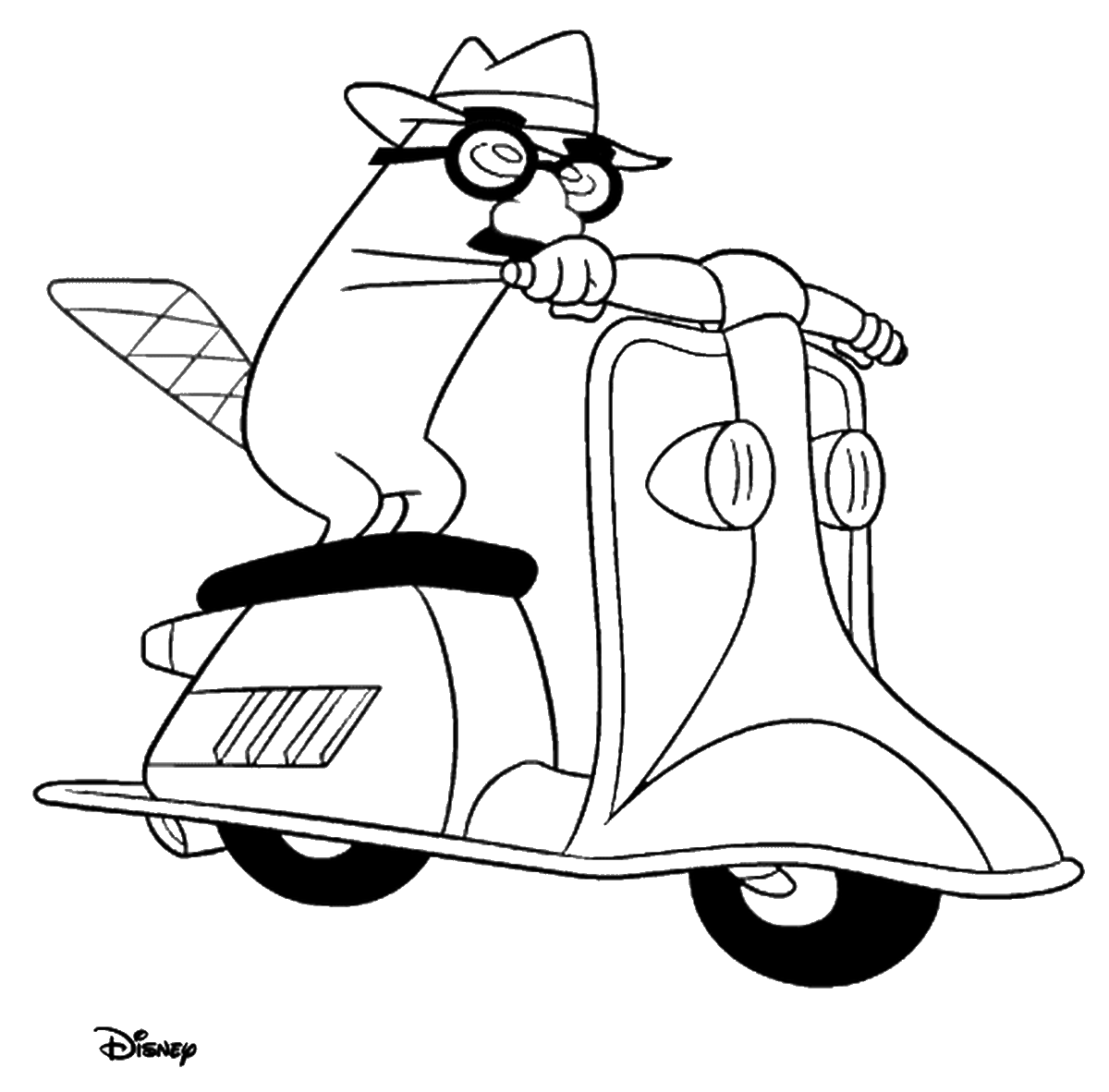 coloring pages of perry the platypus from phineas and ferb
