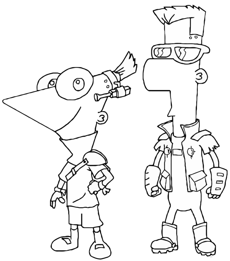 Phineas And Ferb Coloring Pages Pdf To Print - Coloringfolder.com