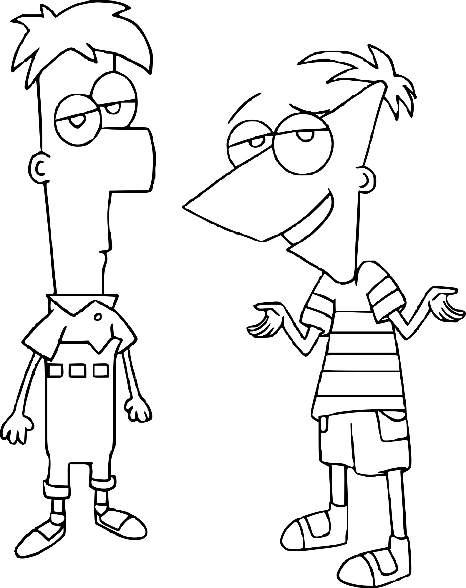 phineas and ferb coloring pages to print