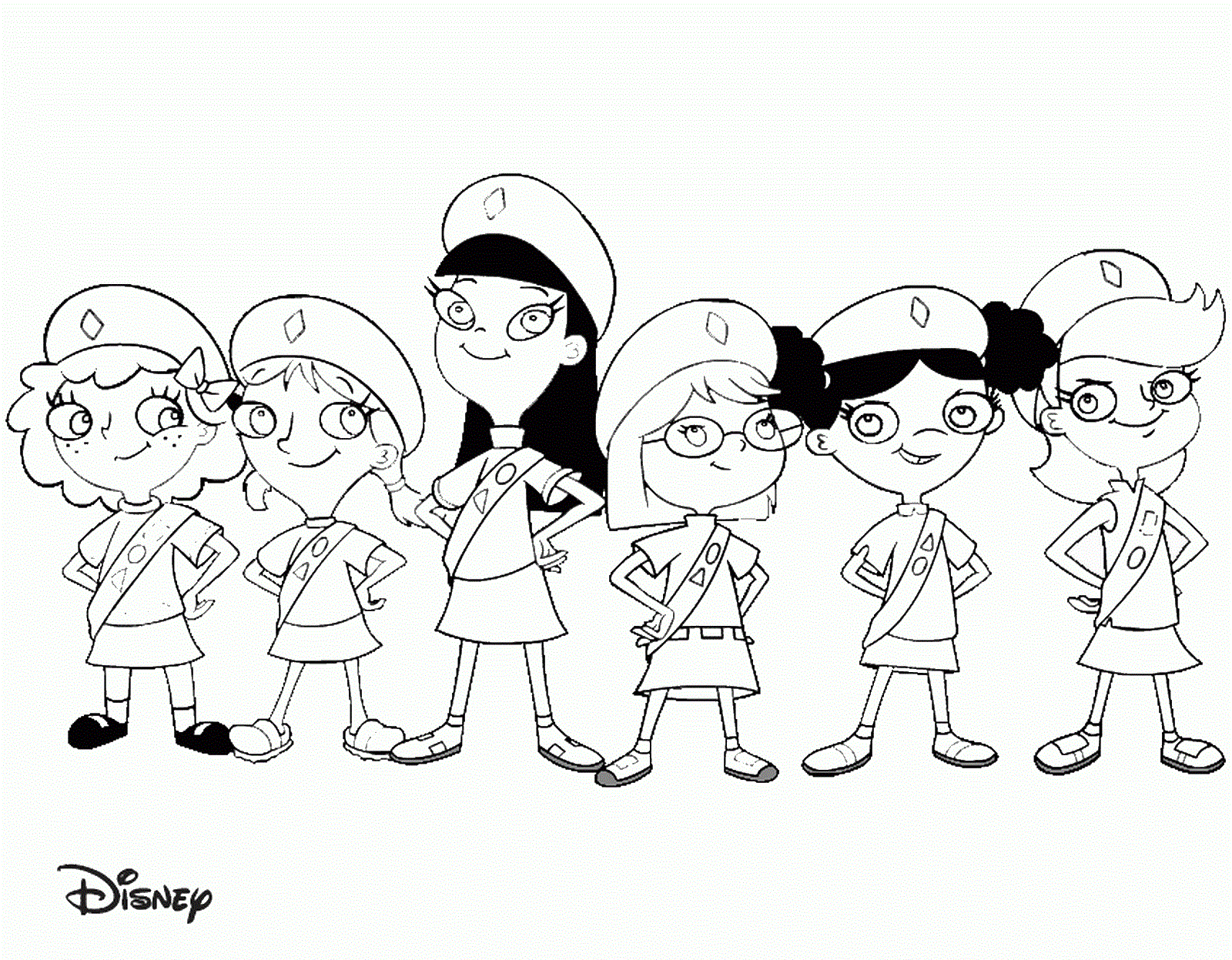 phineas and ferb fireside girl coloring pages