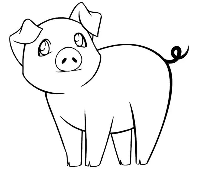 easy pig coloring pages