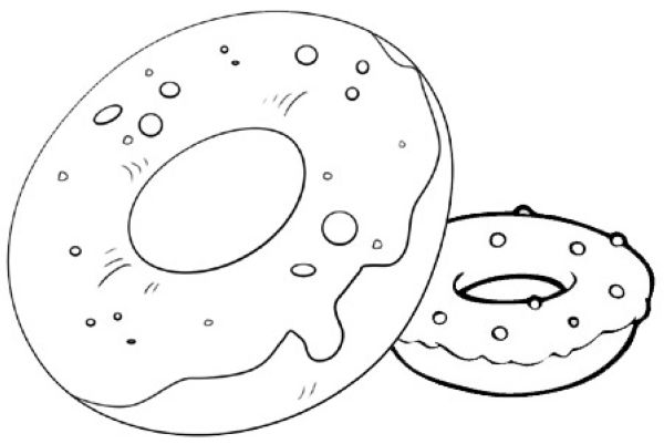 pink frosted donut coloring page