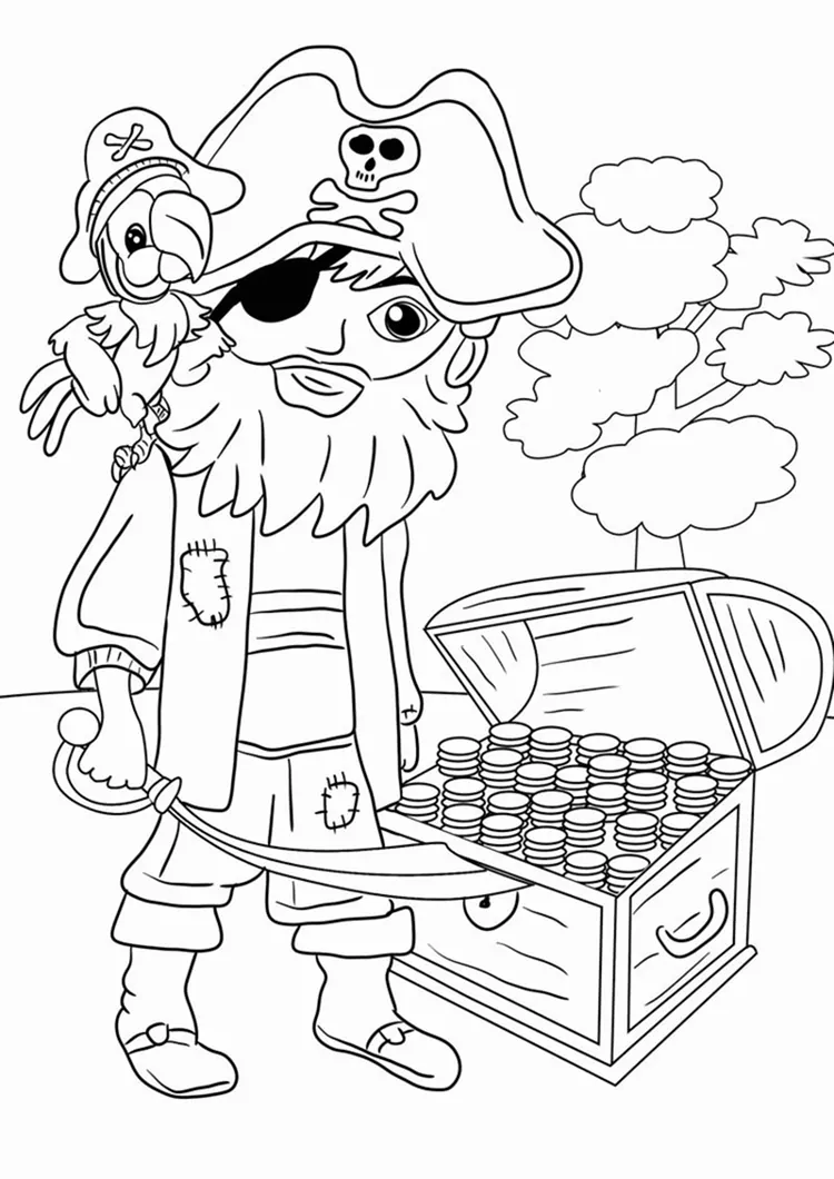 free pirate coloring pages