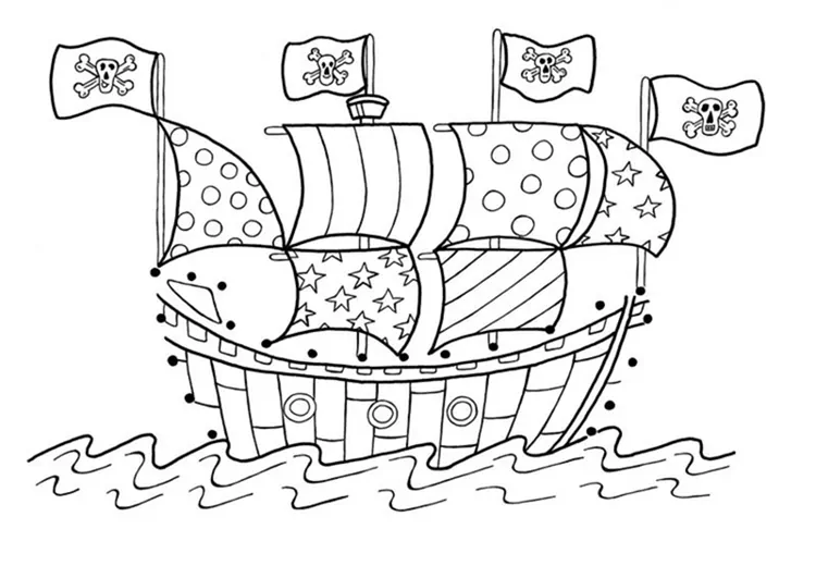 pirate ship coloring pages for kids