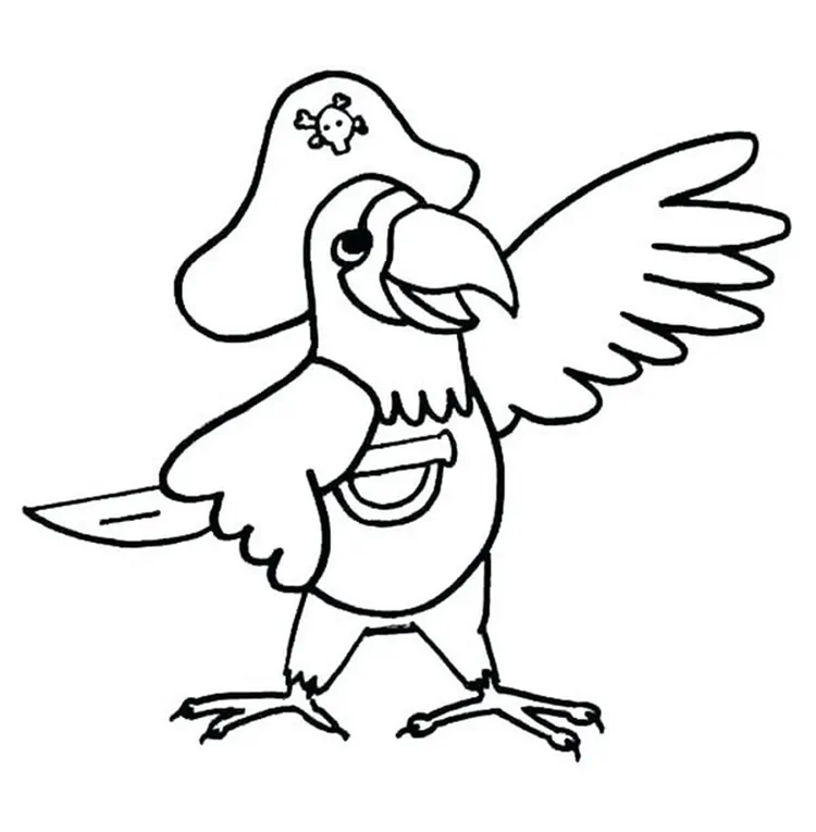 parrot pirate coloring pages