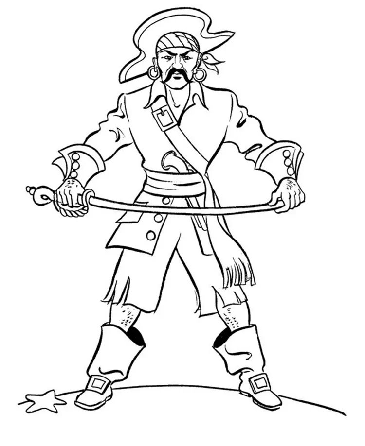 realistic pirate coloring page