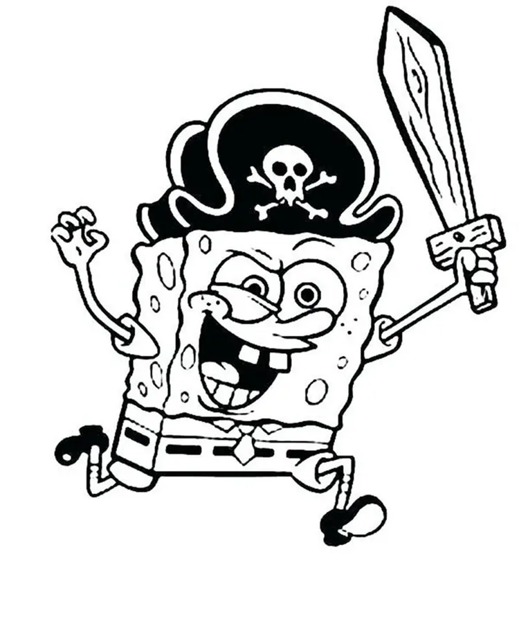 spongebob pirate coloring