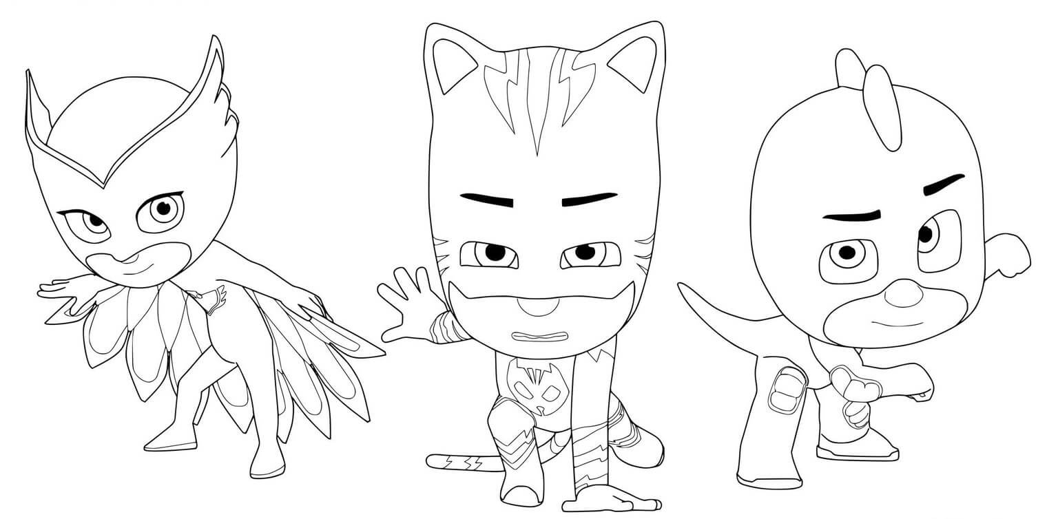 pj masks coloring pages game