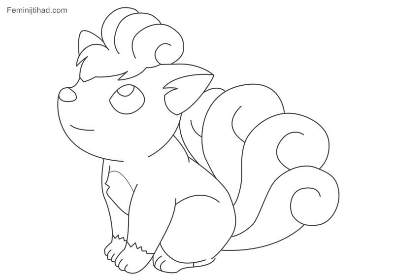 pokemon coloring pages of vulpix