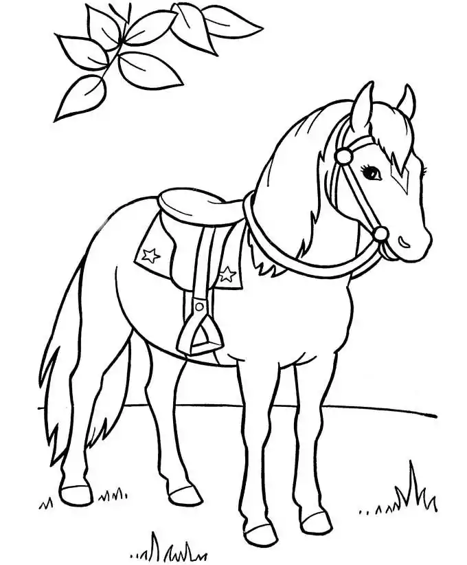 saddled pony coloring page