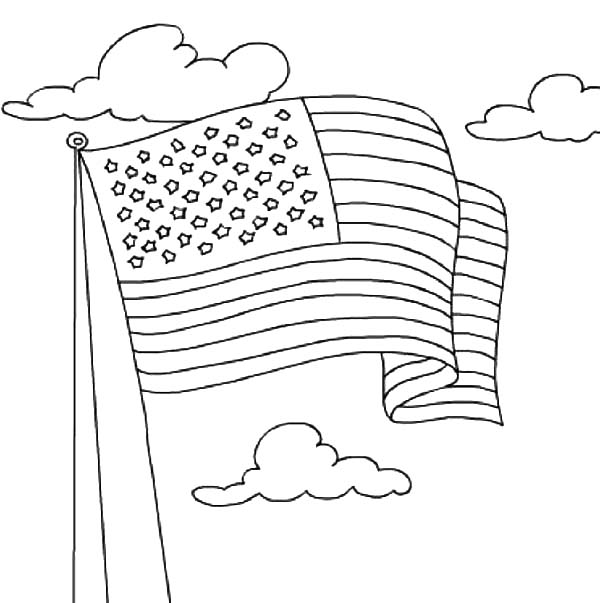 preschool american flag coloring page
