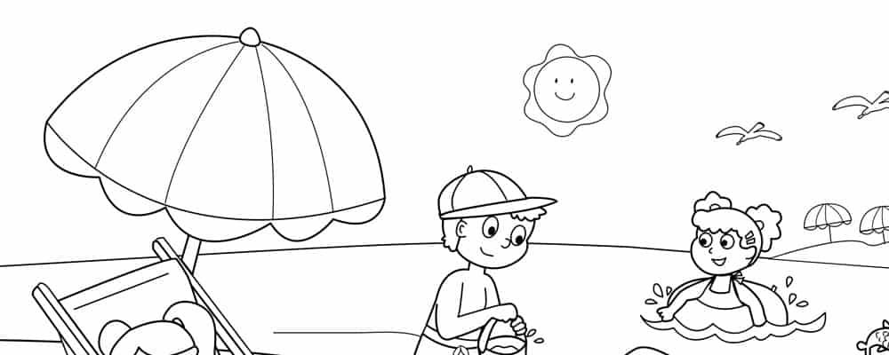 preschool beach coloring pages
