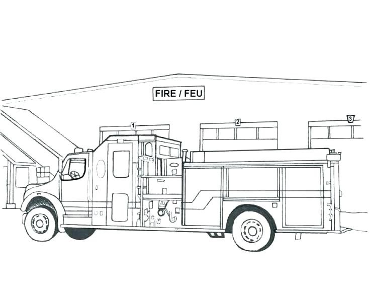 preschool fire truck coloring page
